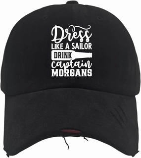 Dress Like A Sailor Drink Captain Morgans Trucker hat Men hat AllBlack Womens Trucker hat Gifts for Dad Golf Caps