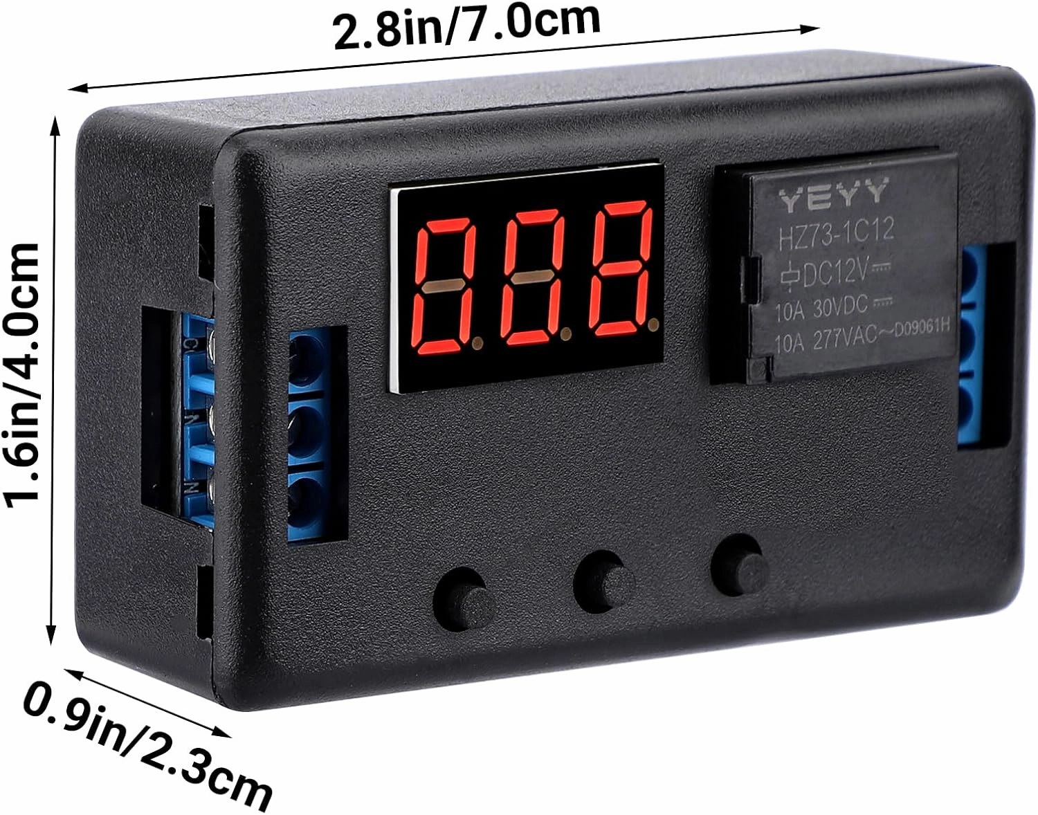 DROK 12V Timer Relay 2pcs, LED Display 4-Mode On-Off Automotive Time Delay Relay, Electric Delay Timer Switch 0.1s to 999min