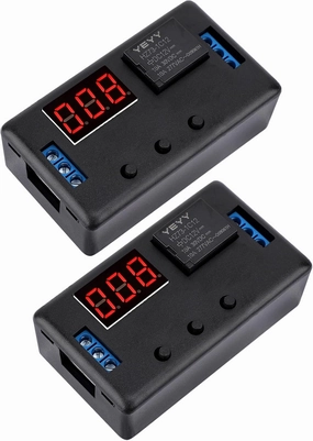 DROK 12V Timer Relay 2pcs, LED Display 4-Mode On-Off Automotive Time Delay Relay, Electric Delay Timer Switch 0.1s to 999min