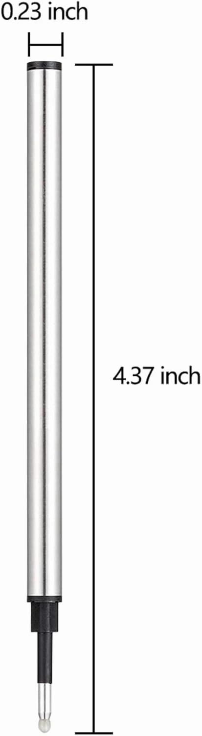DunBong Rollerball Pen Refills, Roller Ball Fine Point 0.5mm, Red Ink Refill Pack of 5 - Replaceable Ballpoint Pen Refills Medium Point (Black)