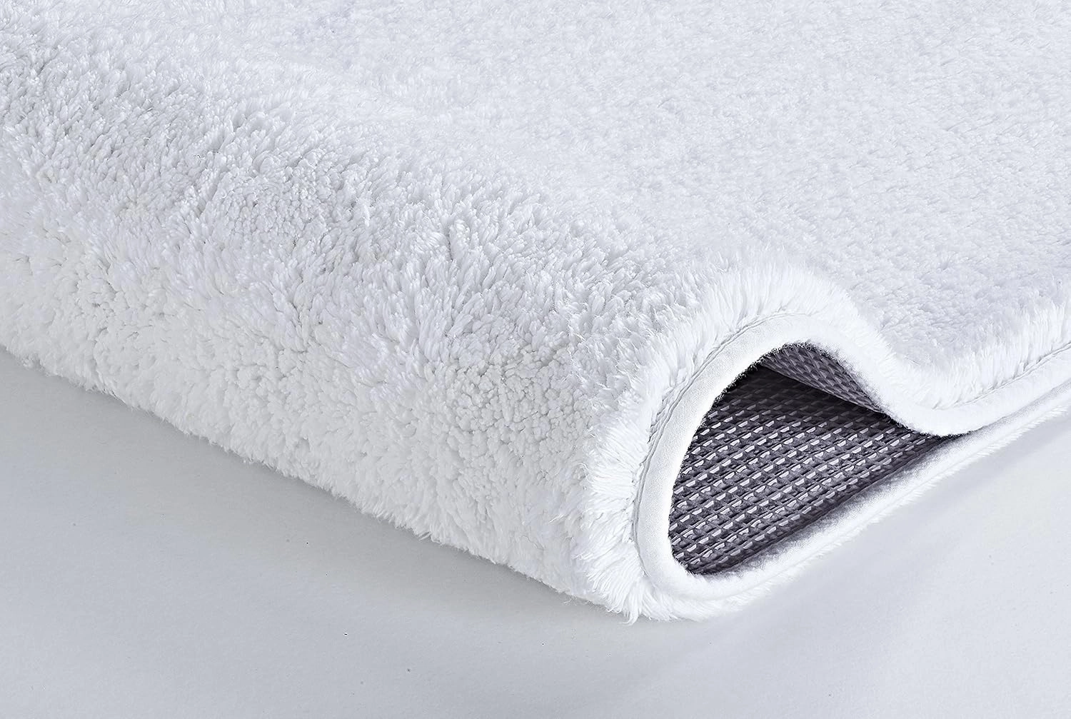 Eco Living Kansas Non-Skid Cotton Bathroom Rug (27.6x47.2in, White)