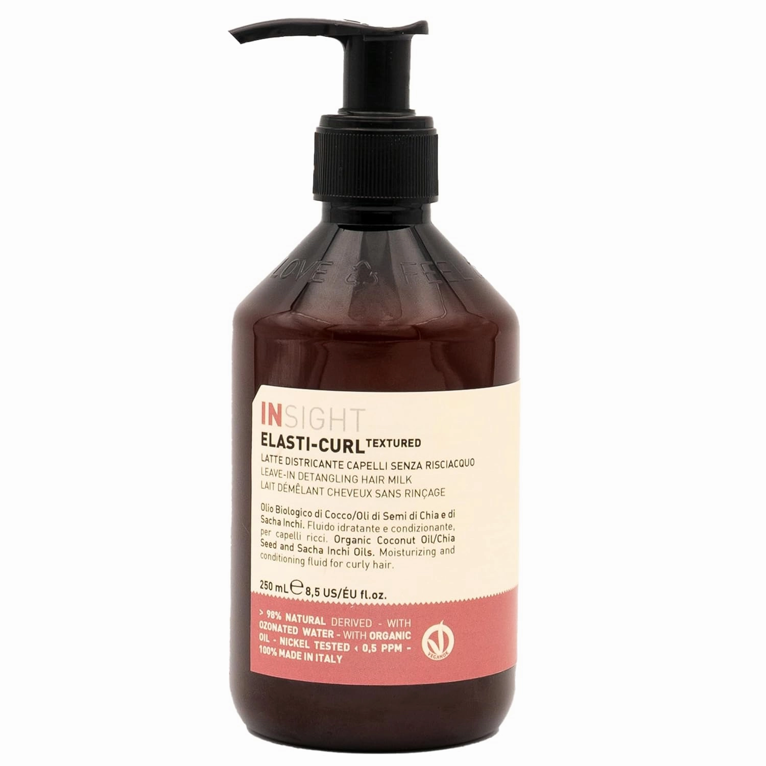 Elasti‑Curl Leave‑In Detangling Hair Milk with Coconut, Chia & Sacha Inchi Oils for Moisture, Definition & Frizz Control, 8.5 Fl. Oz. / 250 mL