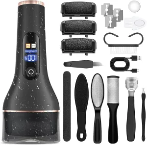 Electric Callus Remover for Feet,Rechargeable Portable Electronic Foot File Pedicure Kits,Professional Waterproof Pedi Feet Care Tools Wet&Dry Foot Scrubber File Perfect for Hard Cracked Dry Dead Skin