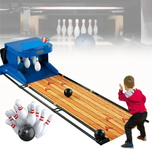 Electronic Bowling Alley Game with Automatic Reset, Indoor Bowling Ball Sports Game Console with LED Electronic Scoreboard, Lighting, Simulation Sound Effect, for Children and Adults,2m