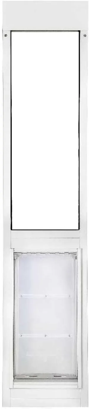 Endura Flap Thermo Panel Pet Door for Sliding Glass Doors | Heavy-Duty Aluminum Frame with Secure Locking Cover | Energy Efficient & Easy Install | White, XL Flap, 74.75"-77.75" Slider Height