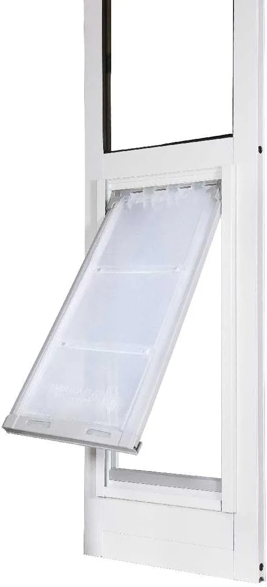 Endura Flap Thermo Panel Pet Door for Sliding Glass Doors | Heavy-Duty Aluminum Frame with Secure Locking Cover | Energy Efficient & Easy Install | White, XL Flap, 74.75"-77.75" Slider Height