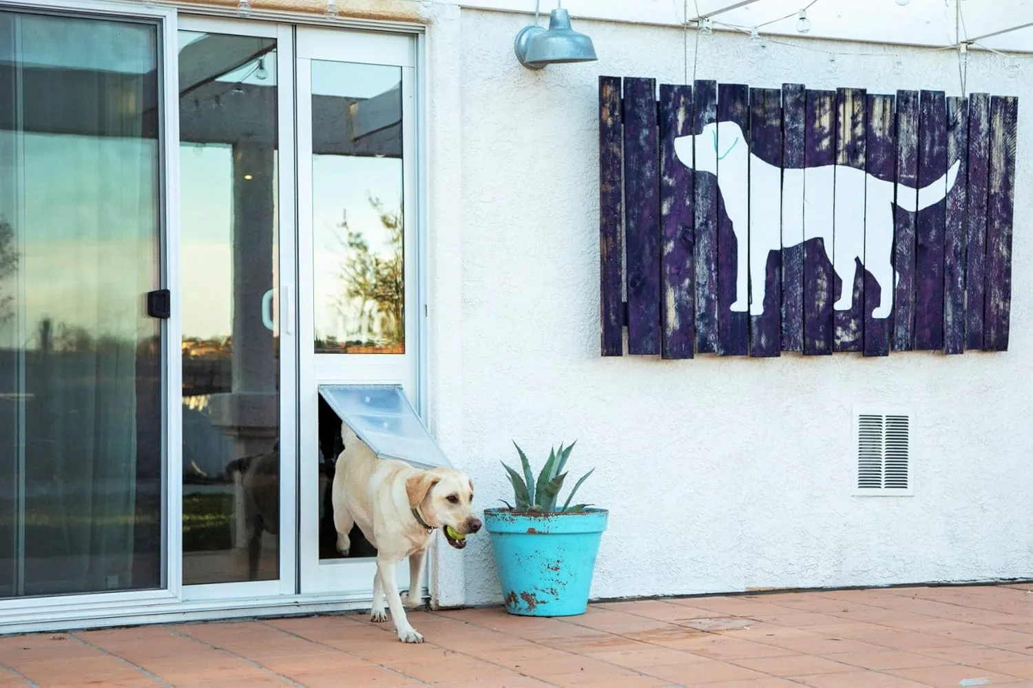 Endura Flap Thermo Panel Pet Door for Sliding Glass Doors | Heavy-Duty Aluminum Frame with Secure Locking Cover | Energy Efficient & Easy Install | White, XL Flap, 74.75"-77.75" Slider Height