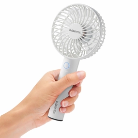 Euromatic Mini Rechargeable Portable Fan/Lightweight/6 Blade High Speed USB WHT