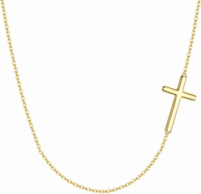 EVER FAITH 925 Sterling Silver Simple Sideways Cross Pendant Choker Necklace Birthday/Mothers Day/Valentines/Christmas Jewelry Gift for Women