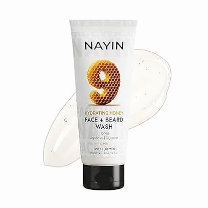 Face & Beard Wash for Men | Shea Butter & Jojoba Oil | Hydrating, Anti-Aging, Restores Skin Barrier | Paraben-Free, Cruelty-Free, 100% Vegan | 100ml (Honey-0001)