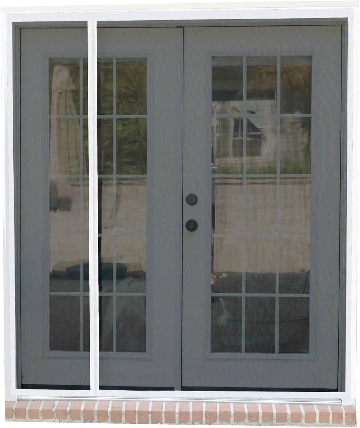 Fenestrelle Magnetic Screen Door for French & Sliding Door, Large Pet & Kids, Keep Bugs Out, Heavy Fiberglass Mesh, Self Closing Continuous Magnetic Seal (Fits Door Size 70"x80", White Trim)