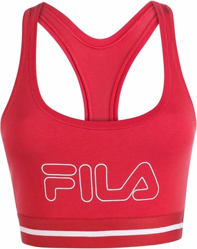 Fila Women's Classic Logo Cotton Racerback Sports Bra