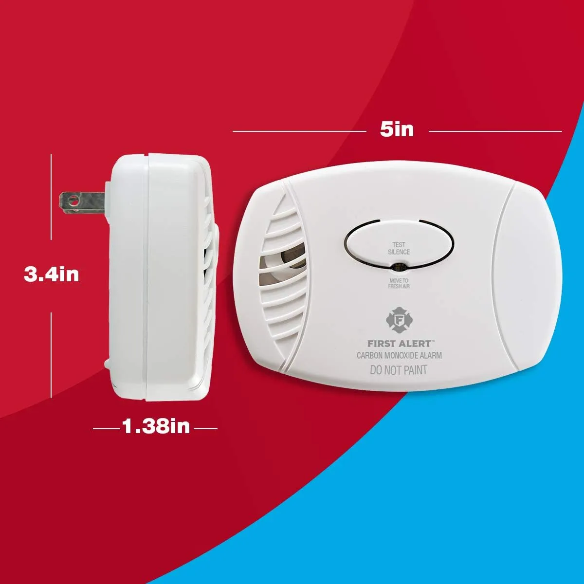 First Alert Carbon Monoxide Detector, Plug-In Alarm with Battery Backup, CO605, White, 1-Pack