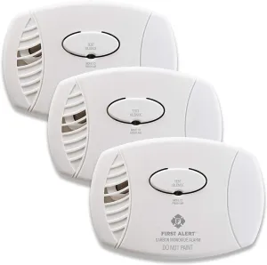 FIRST ALERT Plug-In Carbon Monoxide Detector with Battery Backup, (Pack of 3), CO605