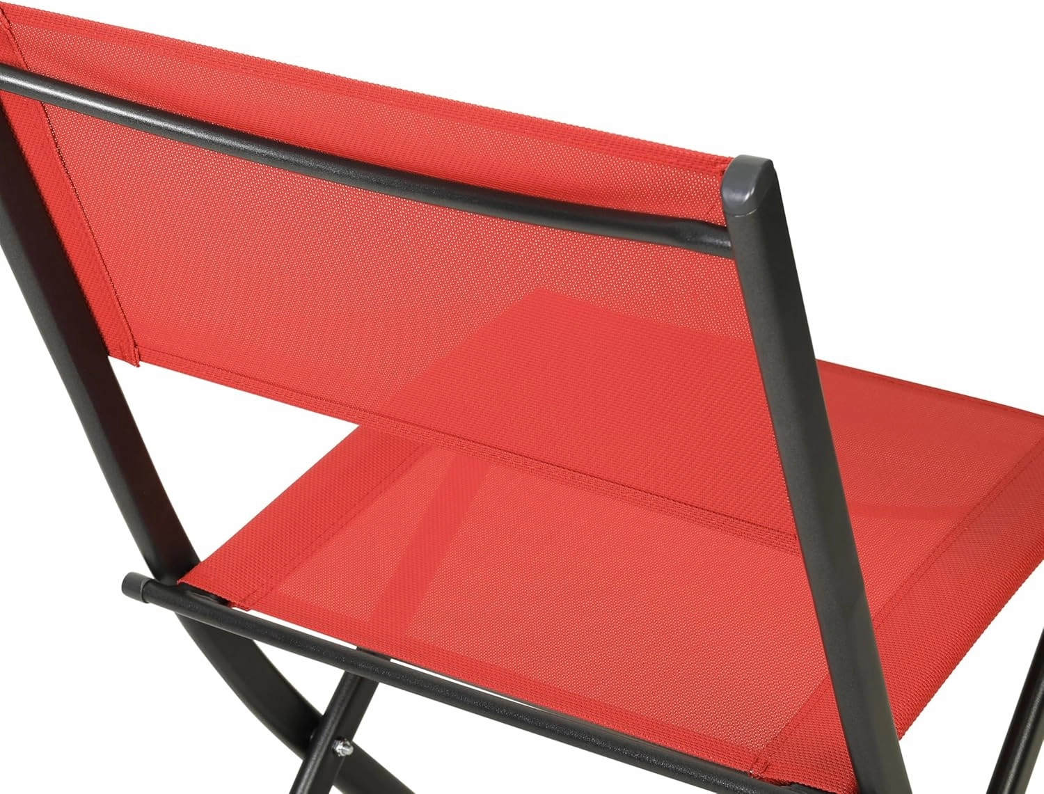 Flash Furniture Brazos Commercial Indoor-Outdoor Folding Chairs, Flex Comfort Backs/Seats, Metal Frames, Portable Lightweight Foldable Design, Set of 2, Red/Black