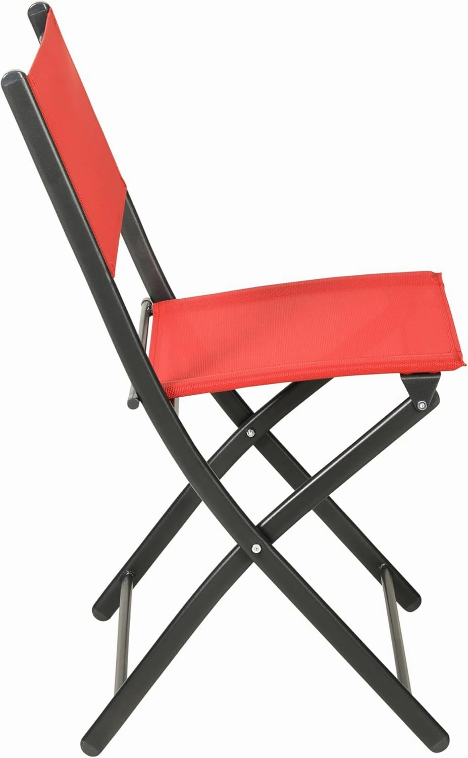 Flash Furniture Brazos Commercial Indoor-Outdoor Folding Chairs, Flex Comfort Backs/Seats, Metal Frames, Portable Lightweight Foldable Design, Set of 2, Red/Black