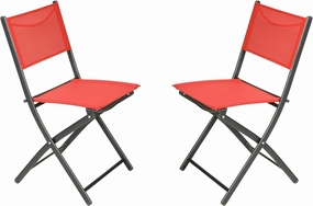 Flash Furniture Brazos Commercial Indoor-Outdoor Folding Chairs, Flex Comfort Backs/Seats, Metal Frames, Portable Lightweight Foldable Design, Set of 2, Red/Black