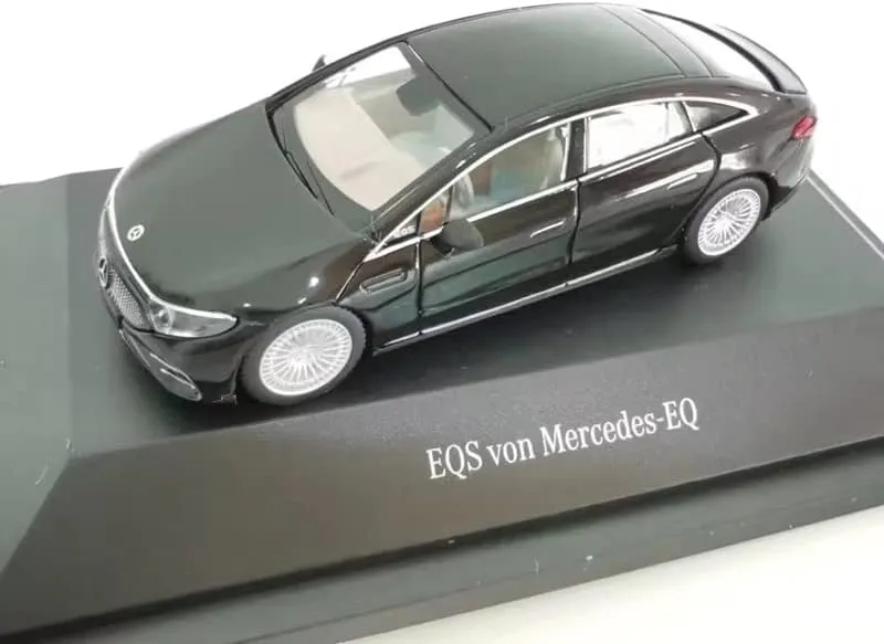 FloZ for Herpa for Mercedes for Benz EQS Pure Electric SUV Black with Base 1/87 Truck Pre-Built Model