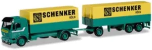 FloZ for Herpa for Mercedes for Benz for Schenker Cologne Semi Trailer 1/87 Truck Pre-Built Model