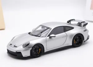 FloZ for NOREV for Porsche New for 911 for 992 for GT3 2021 Silver with Tail fin 1:18 Car Pre-Built Model