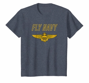 Fly Navy Shirt Classic Naval Officer Pilot Wings Tee