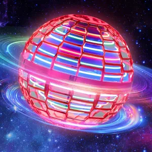 Flying Ball Toys for Boys Grils: 2024 Fly Orb Cosmic Globe Boomerang Hover Ball, Hand Mini Drone, Flying Toy Fly Spinners for Kids Teens Adults Indoor Outdoor Toys (Red)