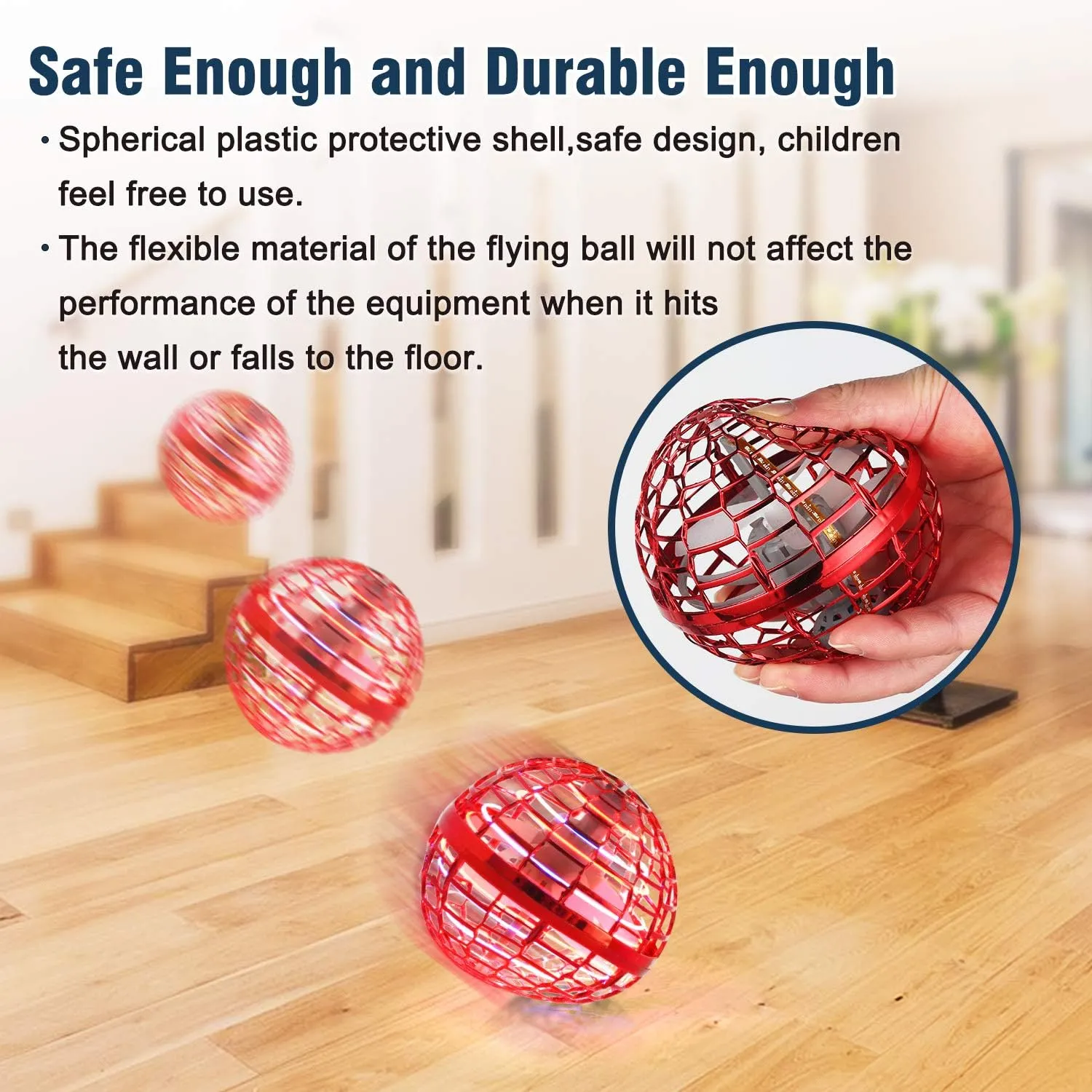 Flying Ball Toys for Boys Grils: 2024 Fly Orb Cosmic Globe Boomerang Hover Ball, Hand Mini Drone, Flying Toy Fly Spinners for Kids Teens Adults Indoor Outdoor Toys (Red)