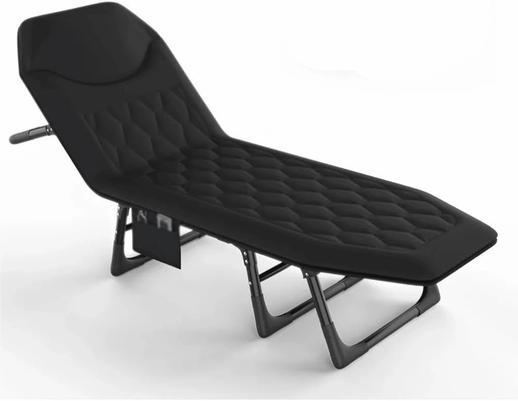 Folding Camping Cot 6 Positions Adjustable Sleeping Cots with Mattress Lightweight Camp Cot Chaise Lounge Cot