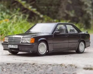 for NOREV for Mercedes for Benz for 190E for W201 2.3-16 EVO with Tail Wing 1984 Black 1:18 Car Pre-Built Model