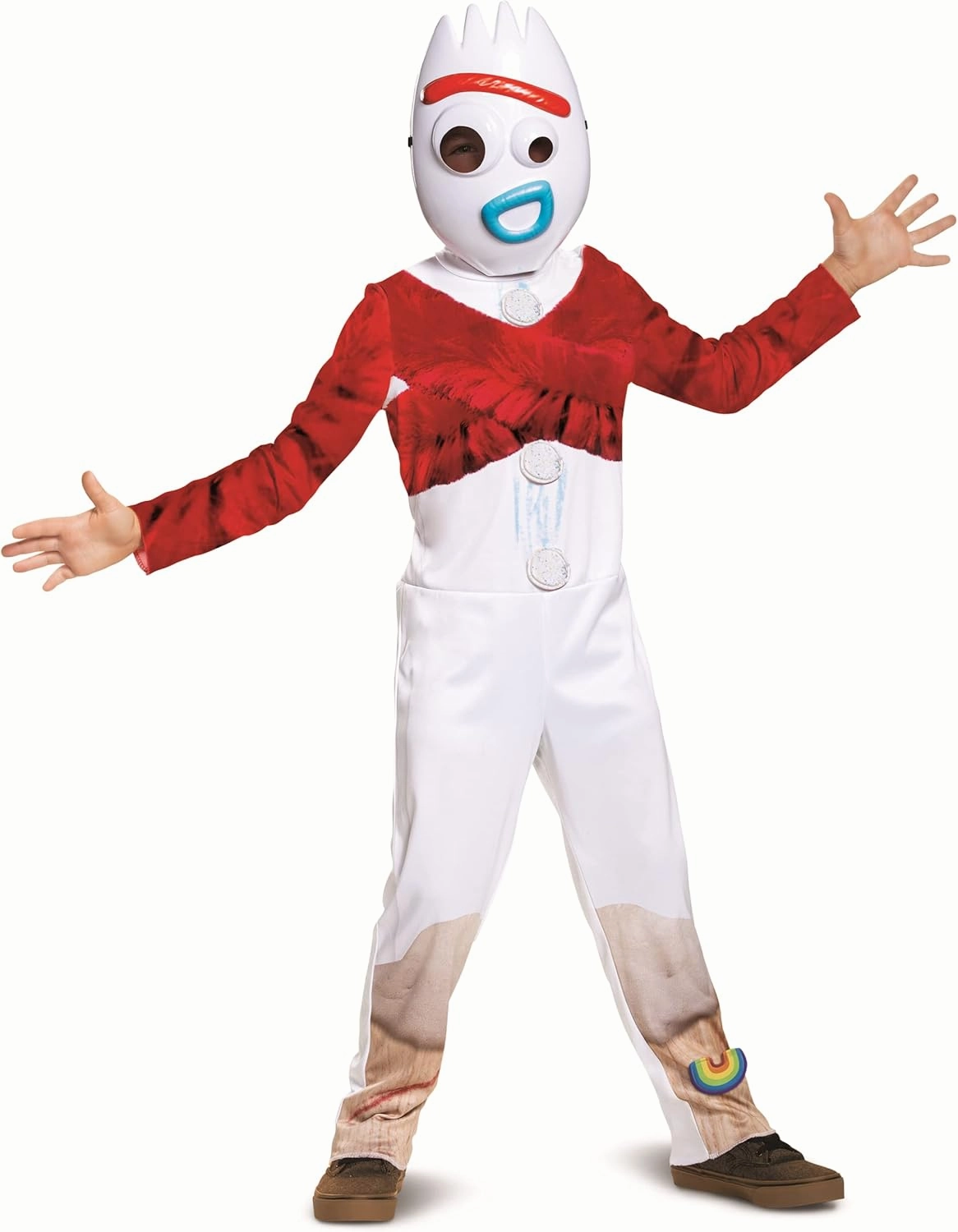 Forky Costume for Kids, Official Toy Story 4 Halloween Costume Outfit with Mask and Jumpsuit