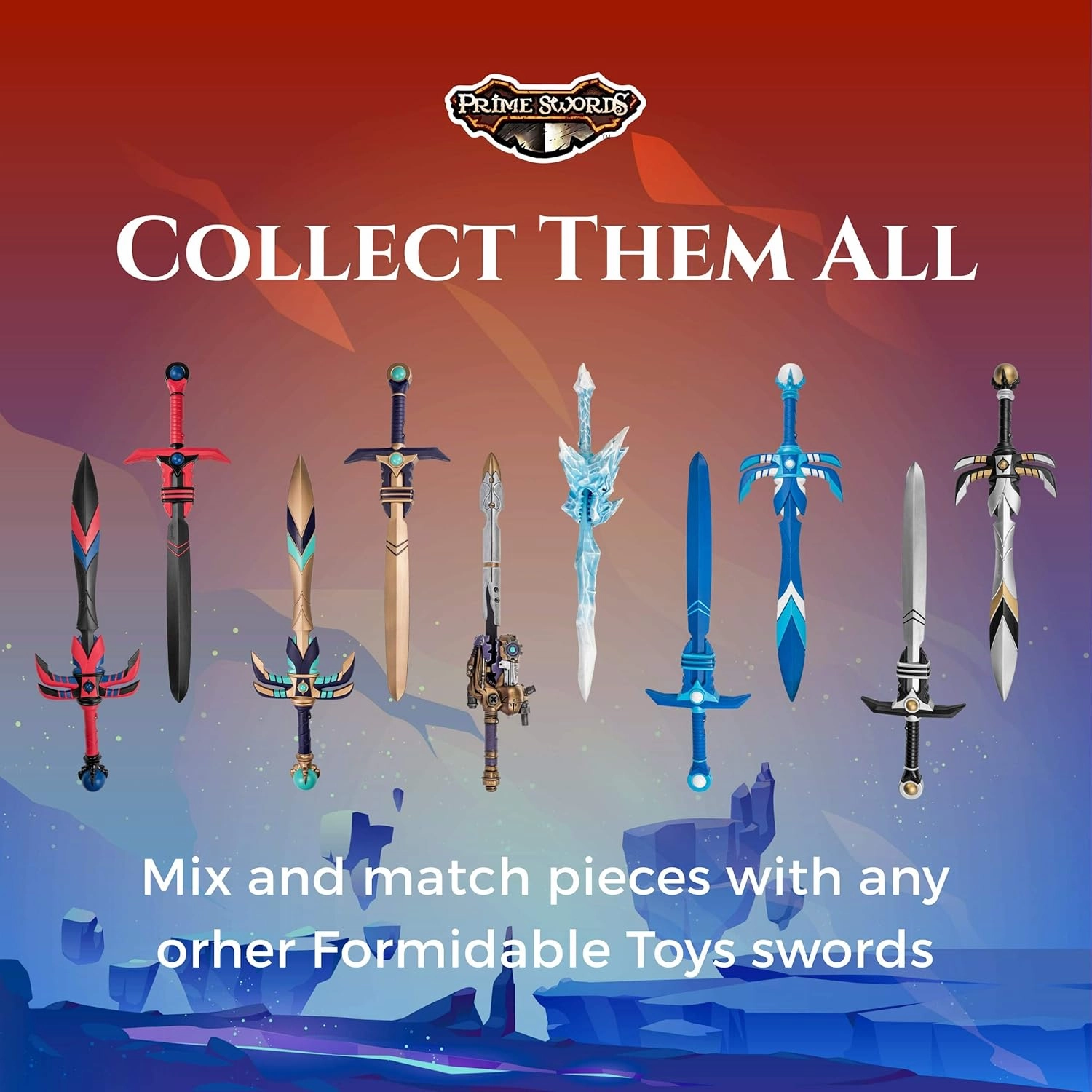 Formidable Toys - 32" Foam Swords for Kids - Mix & Match Designs - Pretend Play & Knight Toys - Fun Foam Weapons for Adults & Kids