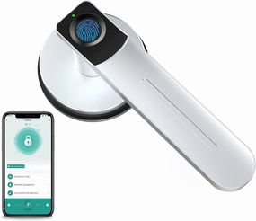 Foxgard Smart Fingerprint Door Lock Biometric Door Lock with Smart APP Fingerprint Door Knob Remote Control with APP Smart Door Knob for Home/Bedroom/Office/Apartment/Airbnb Silver