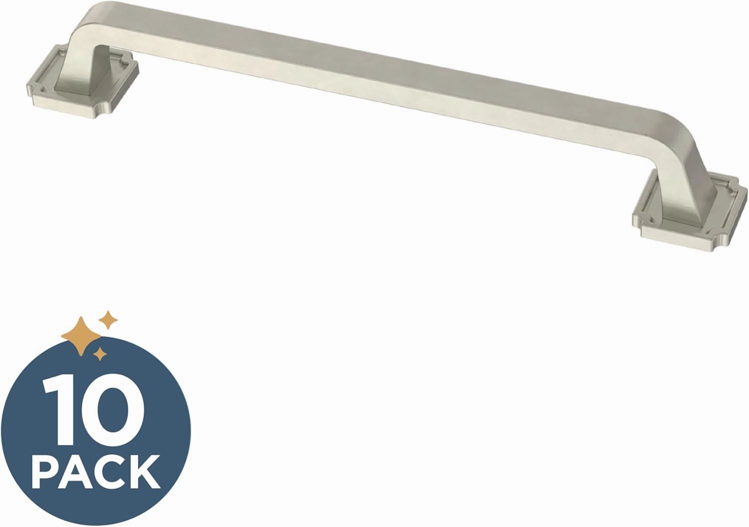 FRANKLIN BRASS Notched Backplate (10-Pack) Cabinet Handles 6-5/16" Hole Center | Satin Nickel Kitchen Pulls, Hardware for Dressers, Drawers, Furniture P40126C-SN-B