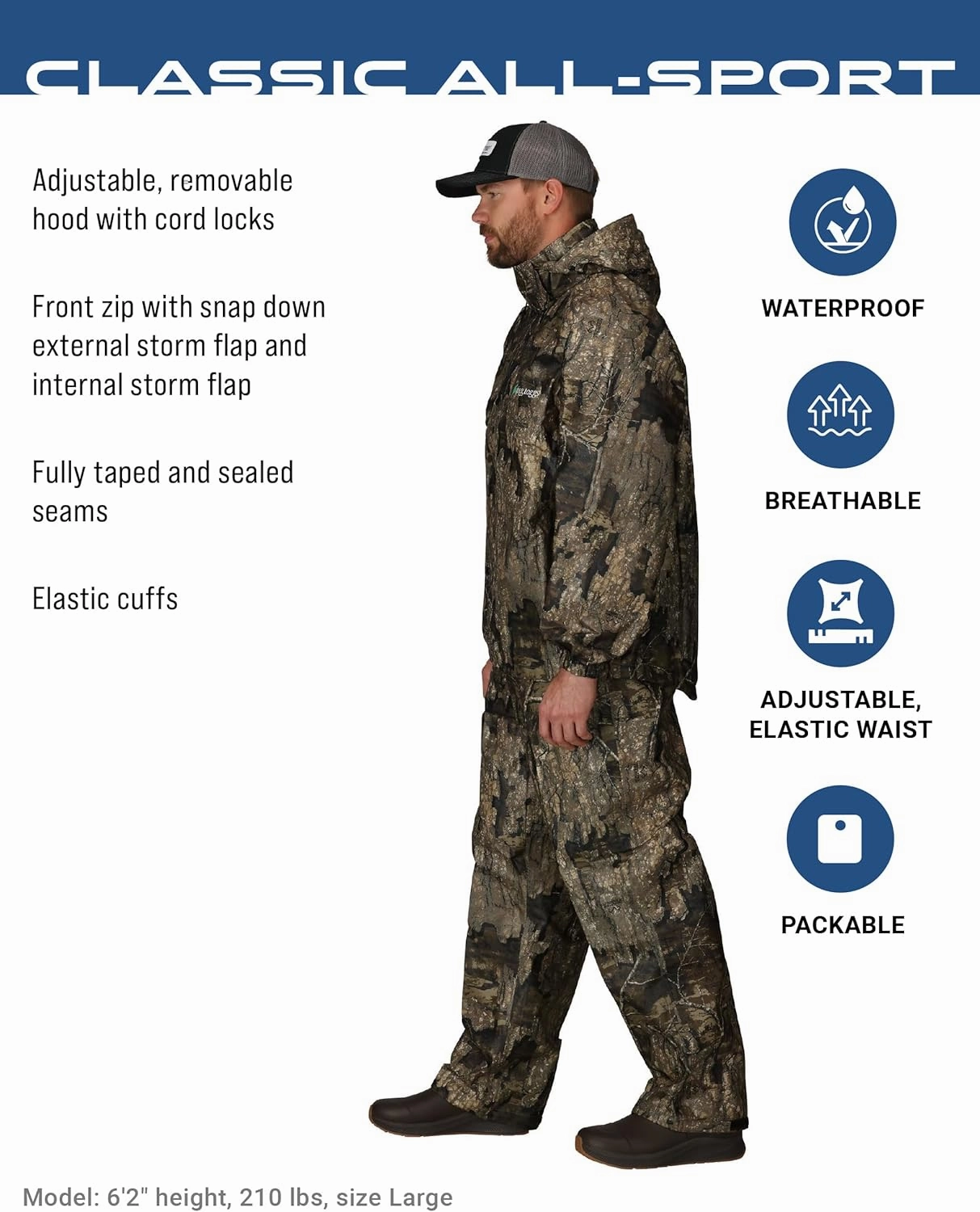 FROGG TOGGS Men's Classic All-Sport Waterproof Breathable Rain Suit