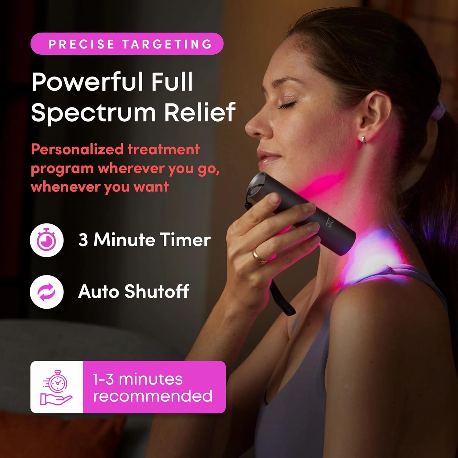 FSA HSA Approved Red Light Therapy Torch with Blue and Near Infrared Light, Effective Treatment Device for Body, Face, Neck, Back, 460nm 630nm 660nm 850nm and 940nm