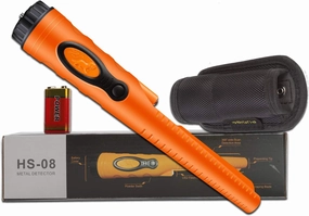 Fully Waterproof Pinpoint Metal Detector Pinpointer - 360° Search Pinpointing Finder Probe Treasure Hunting Tool Accessories for Adults and Kids (Three Mode) 2023 Hs08 Orange