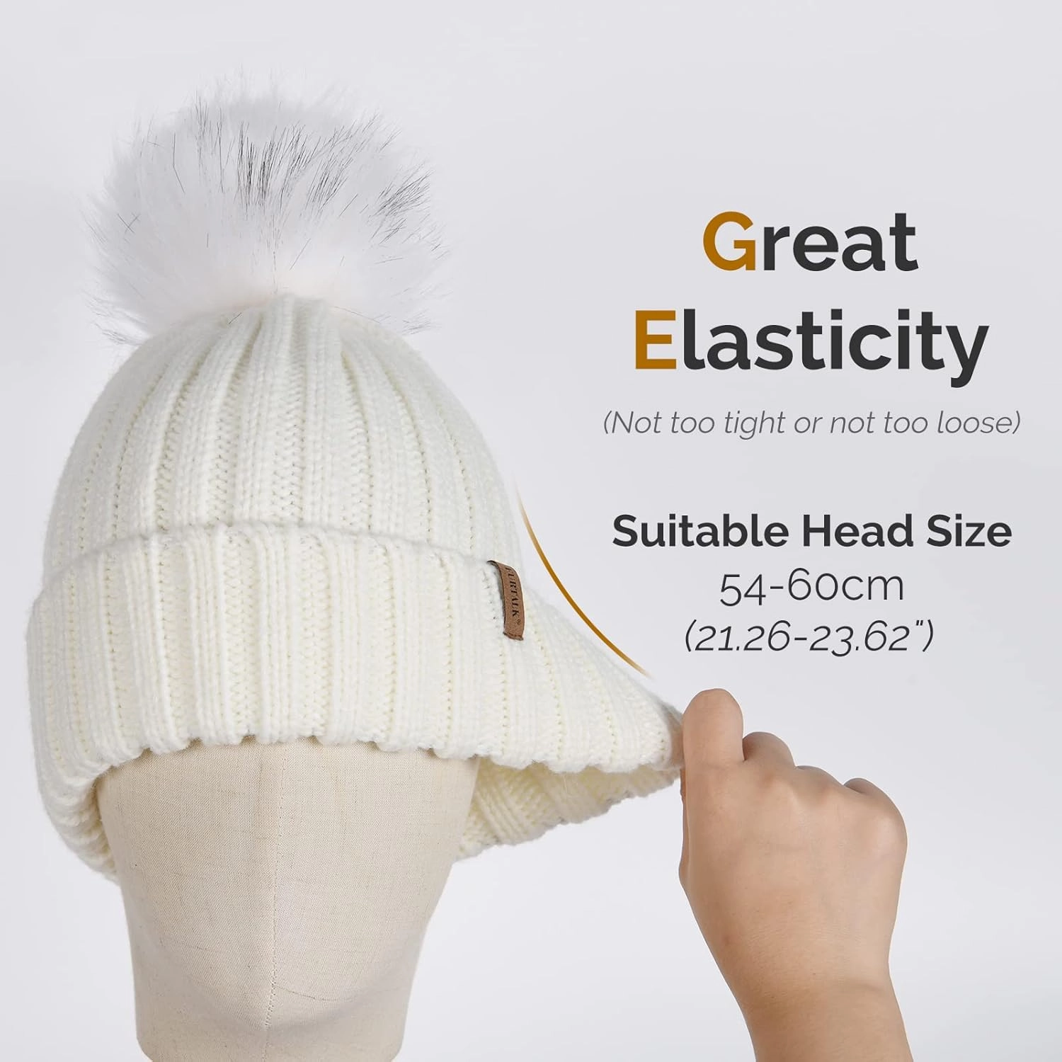 FURTALK Womens Winter Knitted Beanie Hat with Faux Fur Pom Warm Knit Skull Cap Beanie for Women