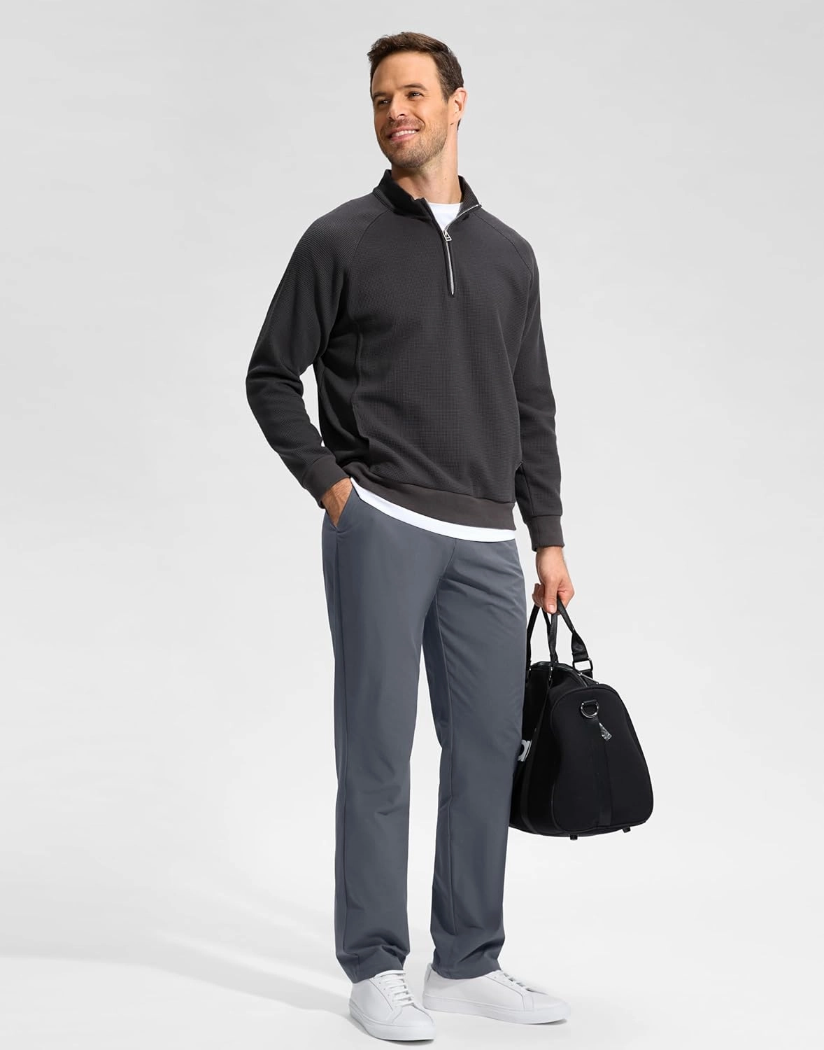 G Gradual Mens Golf Pants Stretch Dress Casual Pants 30"/32"/34" Lightweight Work Travel Slacks for Men with 4 Pockets