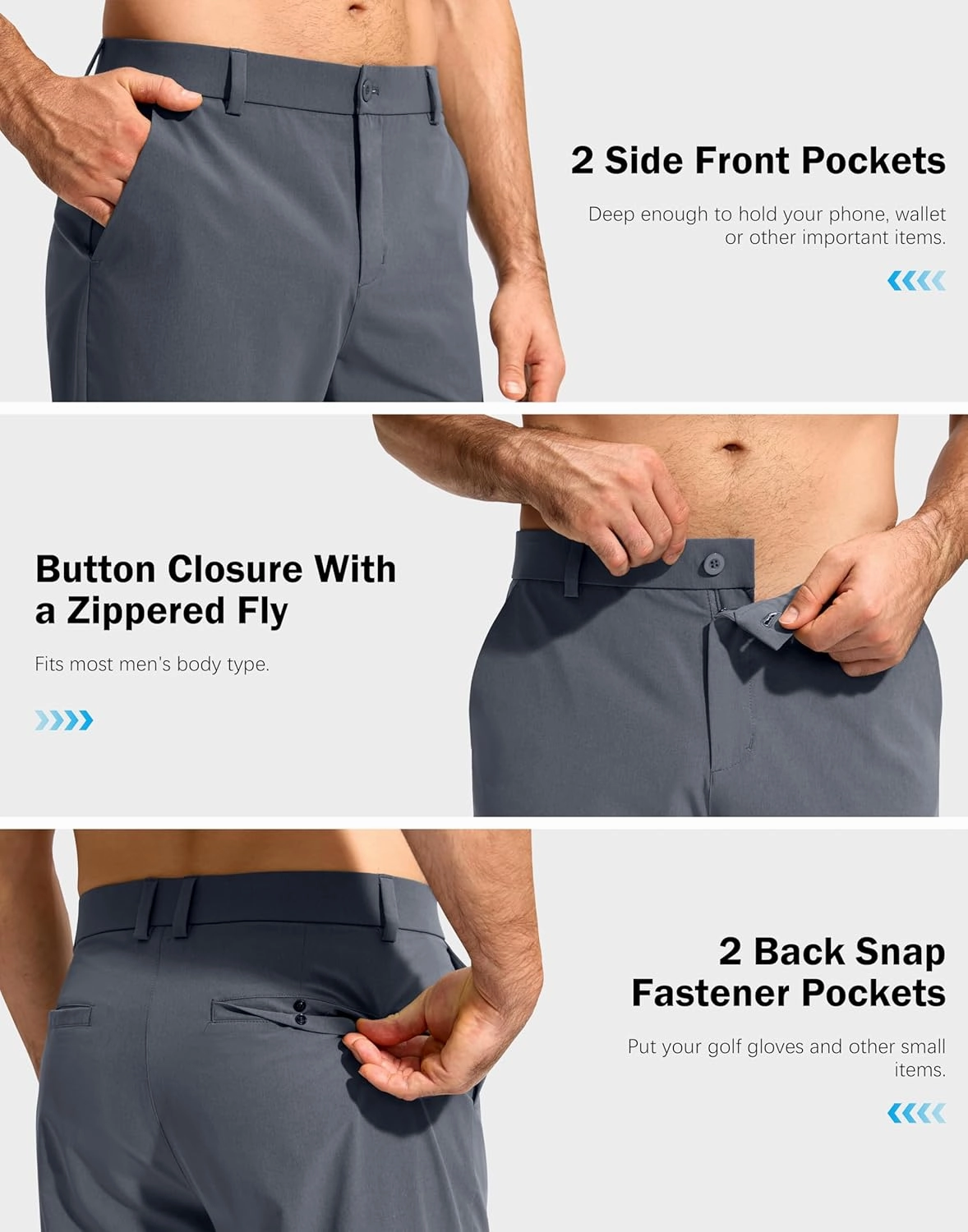 G Gradual Mens Golf Pants Stretch Dress Casual Pants 30"/32"/34" Lightweight Work Travel Slacks for Men with 4 Pockets