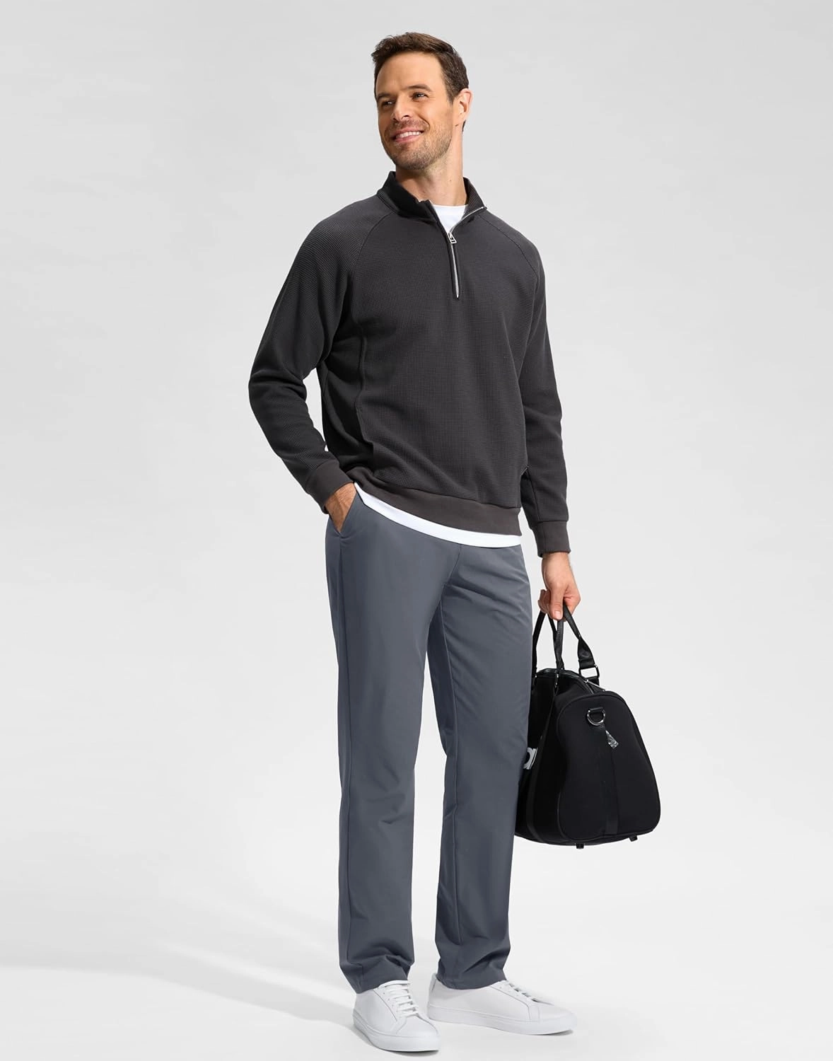 G Gradual Mens Golf Pants Stretch Dress Casual Pants 30"/32"/34" Lightweight Work Travel Slacks for Men with 4 Pockets