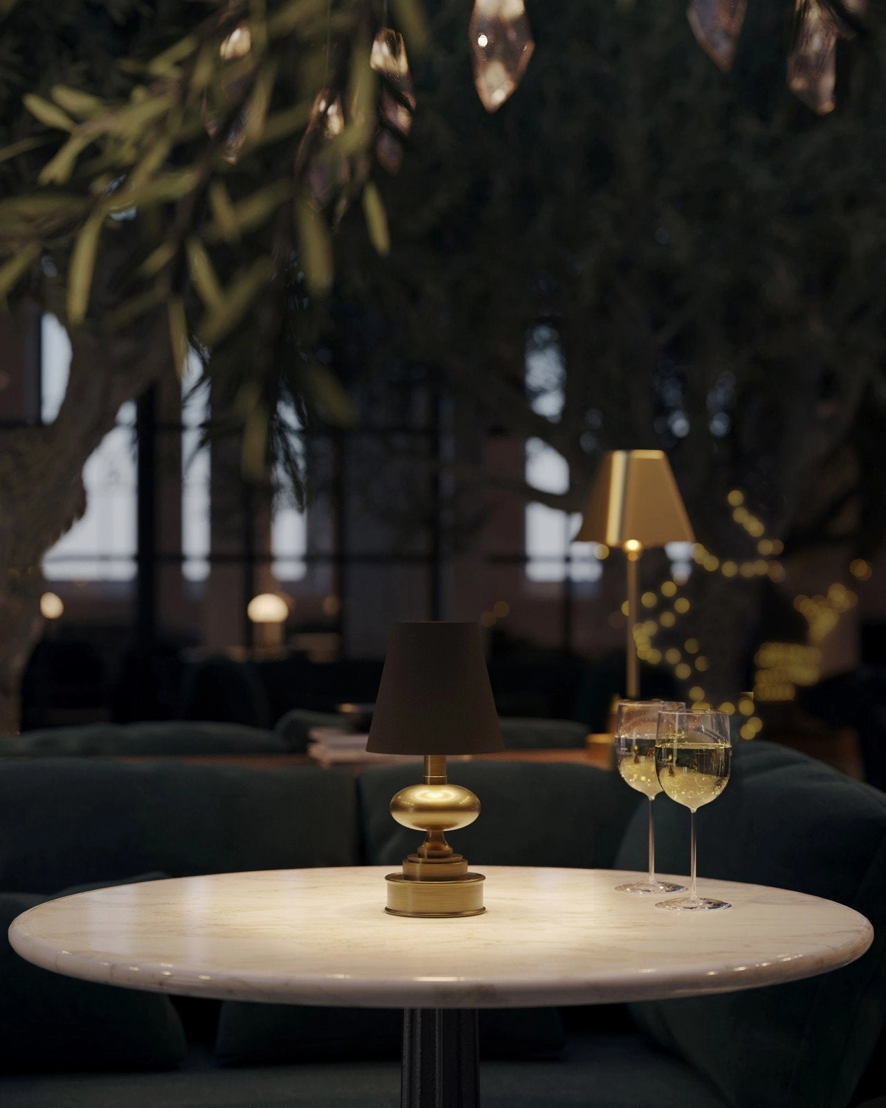 Galavant Brass Cordless Table Lamp