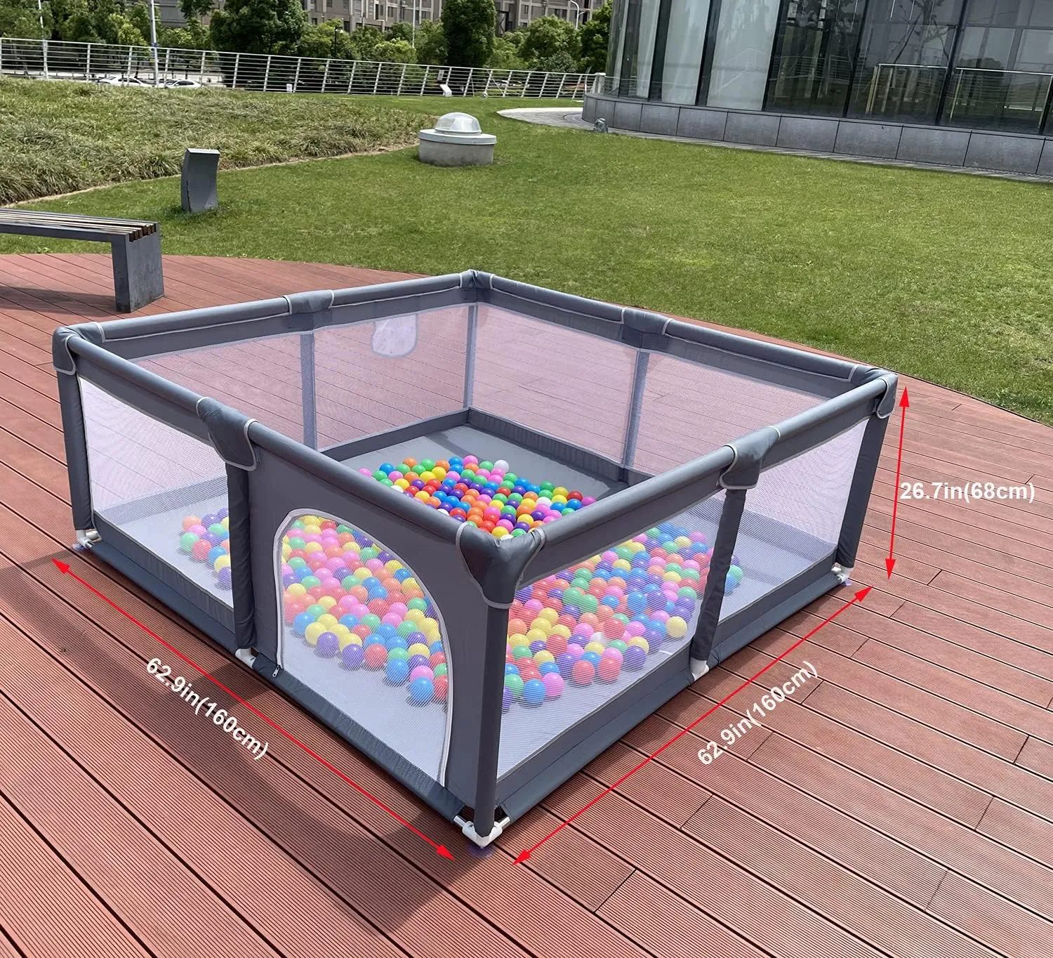 Gaorui Large Kids Baby Ball Pit - Portable Indoor Outdoor Baby Playpen Toddlers Children Safety Play Yard Fun Activities Popular Toys (Not Includes Balls)