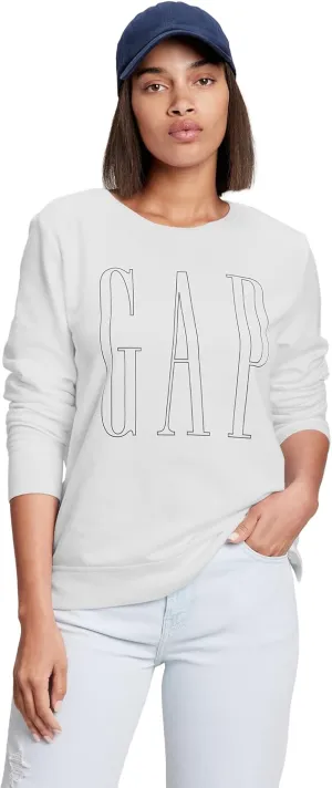 GAP Women's Pull-on Logo Crew Sweatshirt