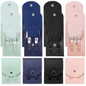 Geosar 12 Sets Manicure Set Nail Clippers Pedicure Kit Stainless Steel Professional Pedicure Set Grooming Kits Nail Care Tools with Luxurious Travel Case for Nail Care(Multi Colors)