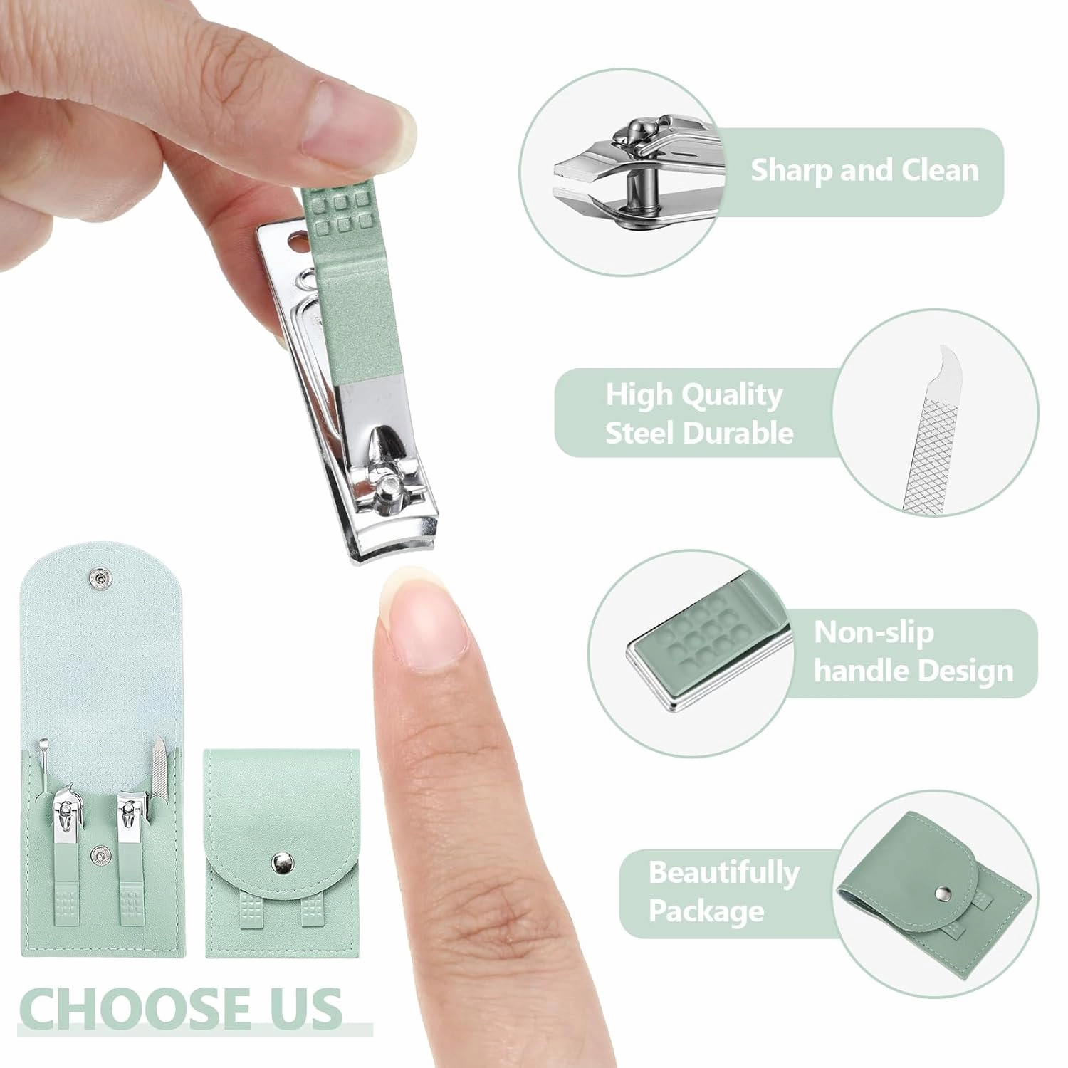 Geosar 12 Sets Manicure Set Nail Clippers Pedicure Kit Stainless Steel Professional Pedicure Set Grooming Kits Nail Care Tools with Luxurious Travel Case for Nail Care(Multi Colors)
