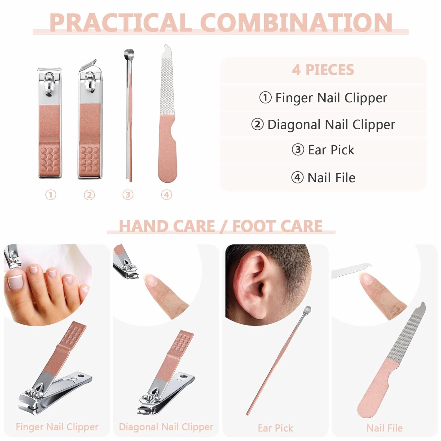 Geosar 12 Sets Manicure Set Nail Clippers Pedicure Kit Stainless Steel Professional Pedicure Set Grooming Kits Nail Care Tools with Luxurious Travel Case for Nail Care(Multi Colors)