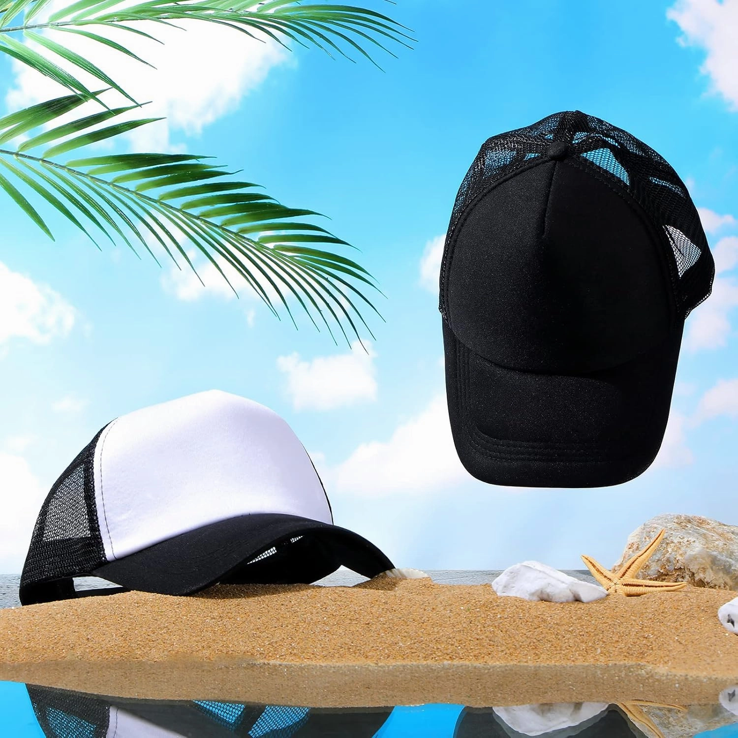 Giegxin 24 Pcs Trucker Hats Bulk Beach Hats for Men Mesh Back Ball Cap Rugged Classic Baseball Trucker Cap for Men and Women