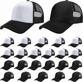 Giegxin 24 Pcs Trucker Hats Bulk Beach Hats for Men Mesh Back Ball Cap Rugged Classic Baseball Trucker Cap for Men and Women