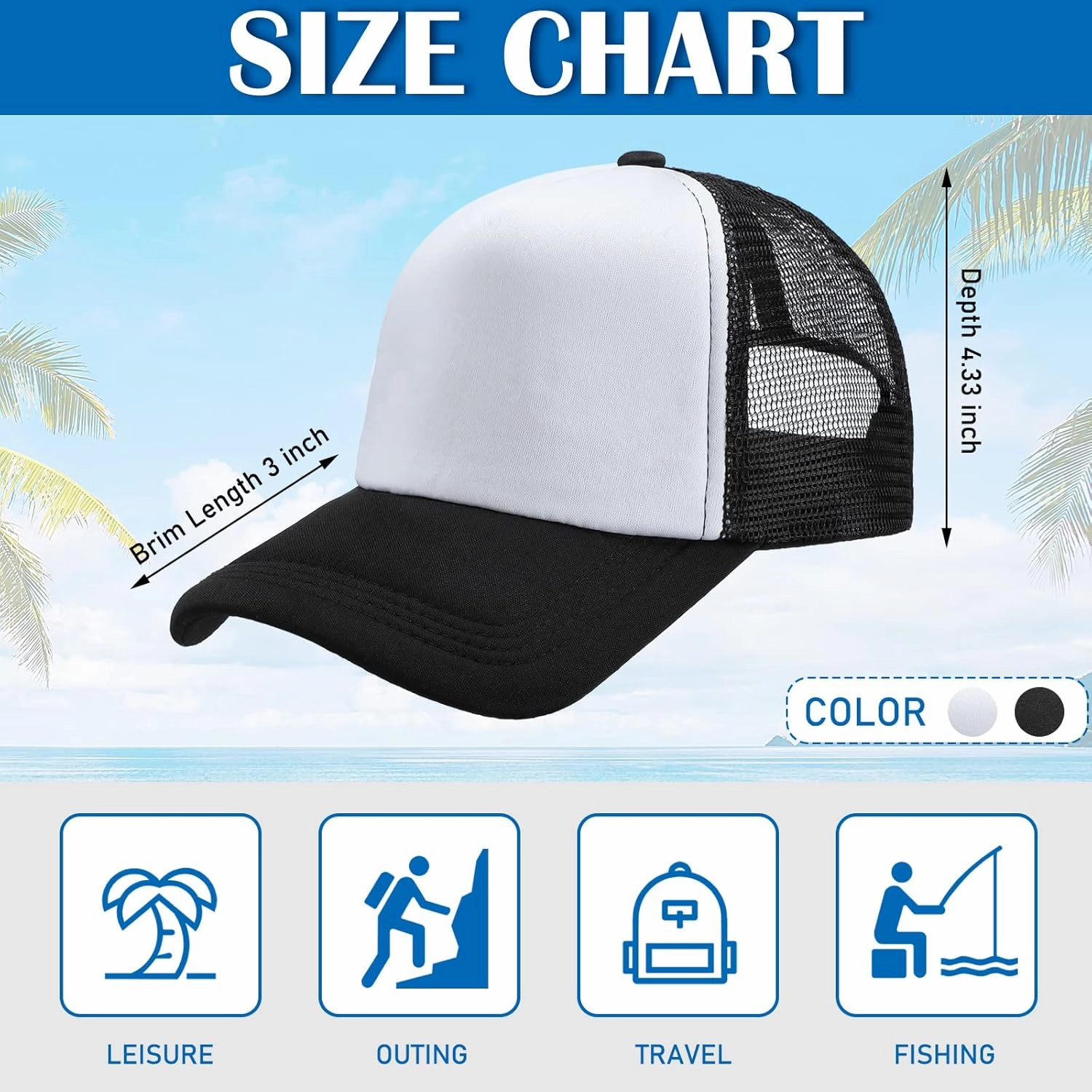 Giegxin 24 Pcs Trucker Hats Bulk Beach Hats for Men Mesh Back Ball Cap Rugged Classic Baseball Trucker Cap for Men and Women