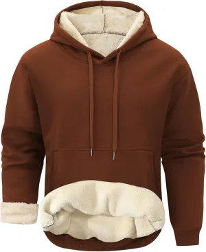 Gihuo Men's Warm Crewneck Sherpa Lined Fleece Sweatshirt Pullover Tops
